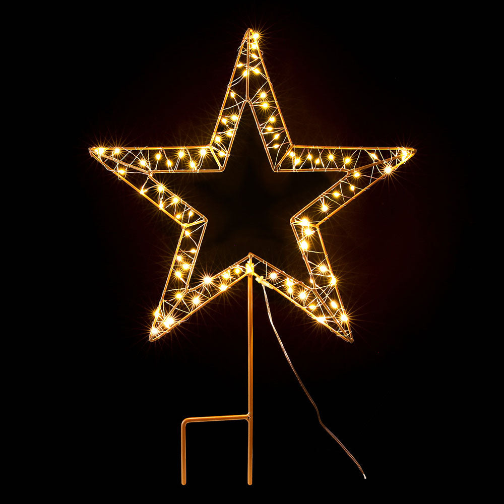 NNEDSZ 100 LED Christmas Lights Fairy Light Ground Star Garden Decoration Jingle Jollys