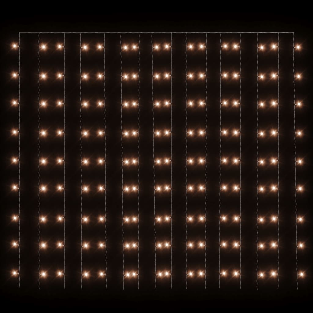 NNEVL LED Curtain Fairy Lights 3x3m 300 LED Warm White 8 Function