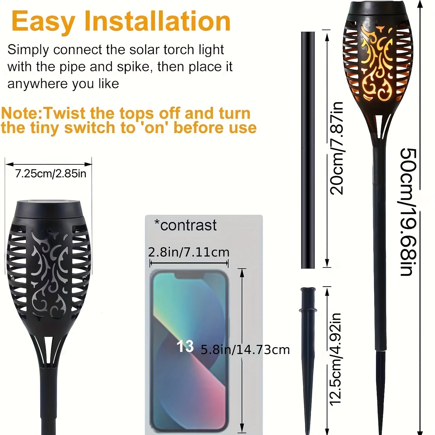 Solar Flame Lights Outdoor Garden Torch (4 Pack)-2