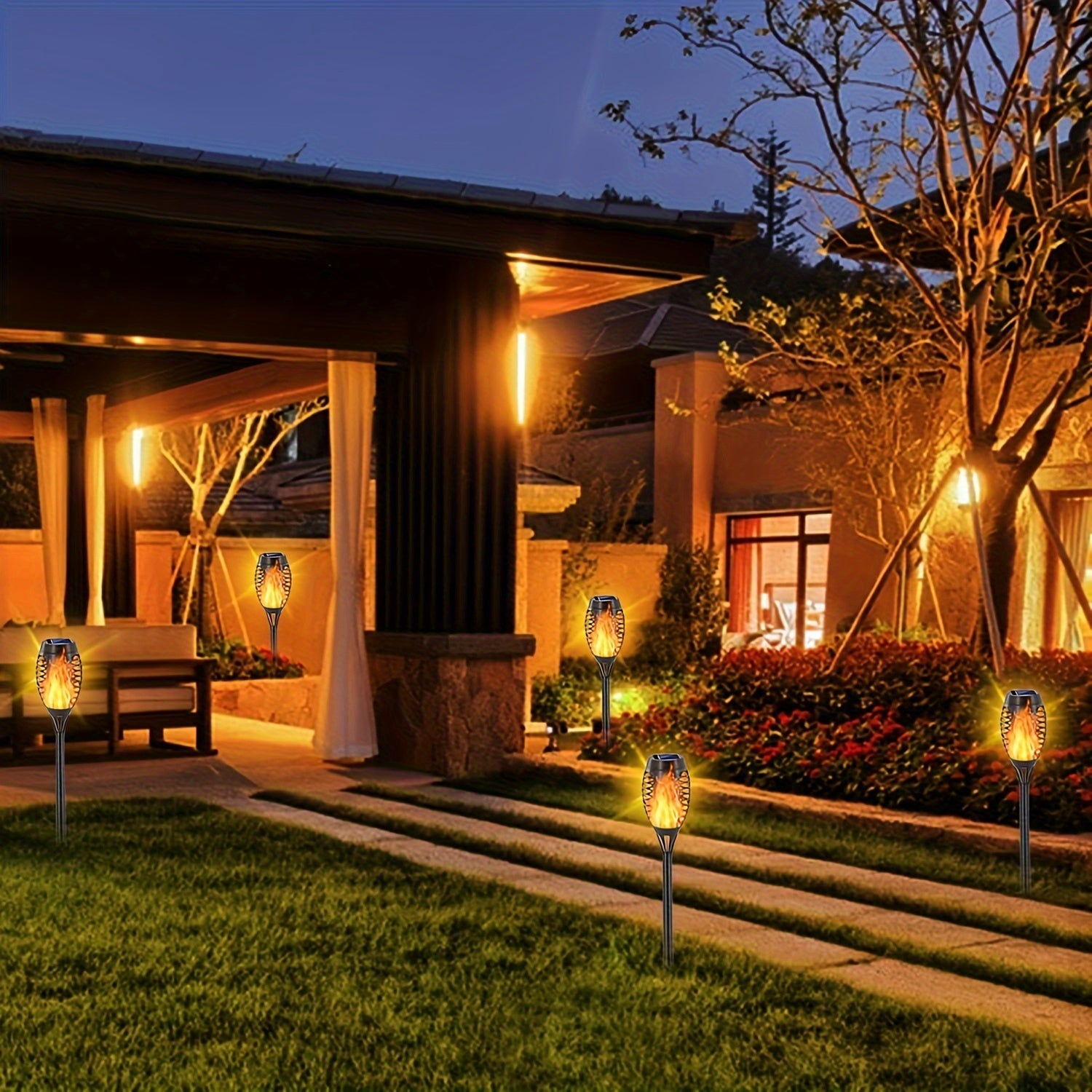 Solar Flame Lights Outdoor Garden Torch (4 Pack)-1