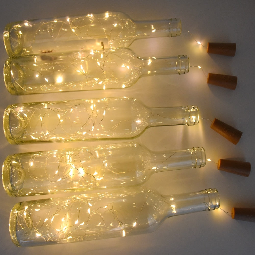 NBNEOBA 20 LED Wine Bottle Lights with Cork, 2M Cork Lights Fairy Mini String Lights for Liquor Bottles Crafts Party Wedding Decoration