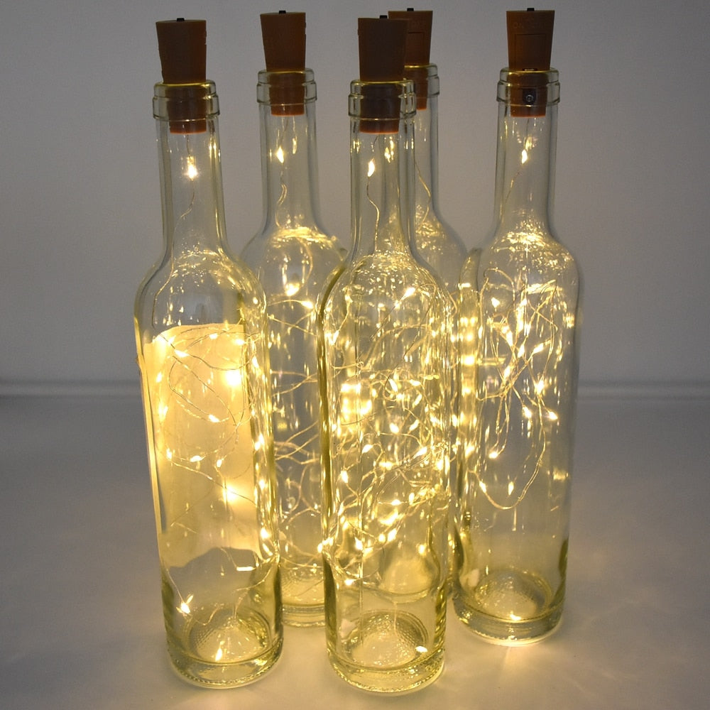 NBNEOBA 20 LED Wine Bottle Lights with Cork, 2M Cork Lights Fairy Mini String Lights for Liquor Bottles Crafts Party Wedding Decoration