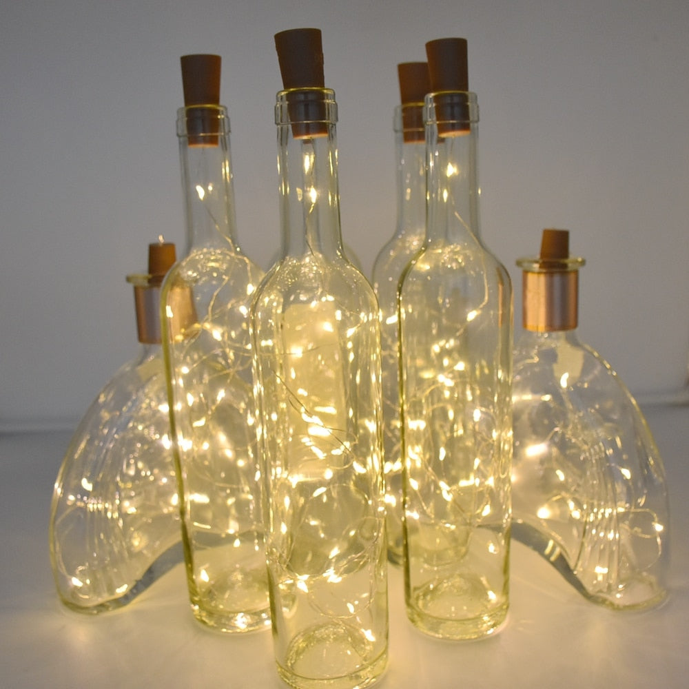 NBNEOBA 20 LED Wine Bottle Lights with Cork, 2M Cork Lights Fairy Mini String Lights for Liquor Bottles Crafts Party Wedding Decoration