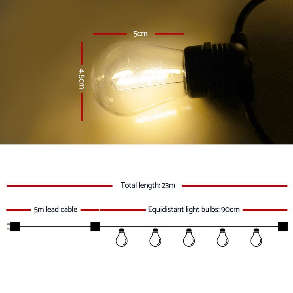 NNEDSZ 23m LED Festoon String Lights 20 Bulbs Kits Wedding Party Christmas S14