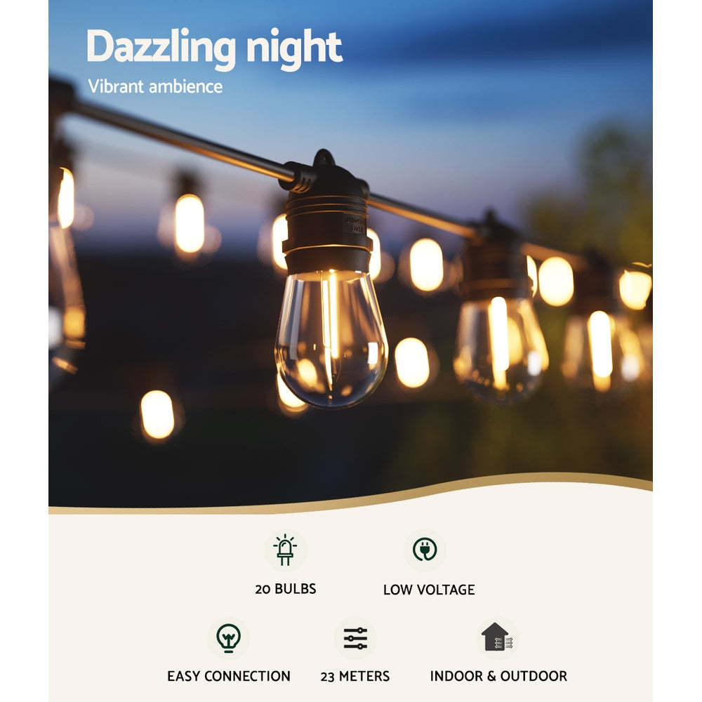 NNEDSZ 23m Festoon Lights Christmas Fairy String Lights Outdoor Party Garden Decor