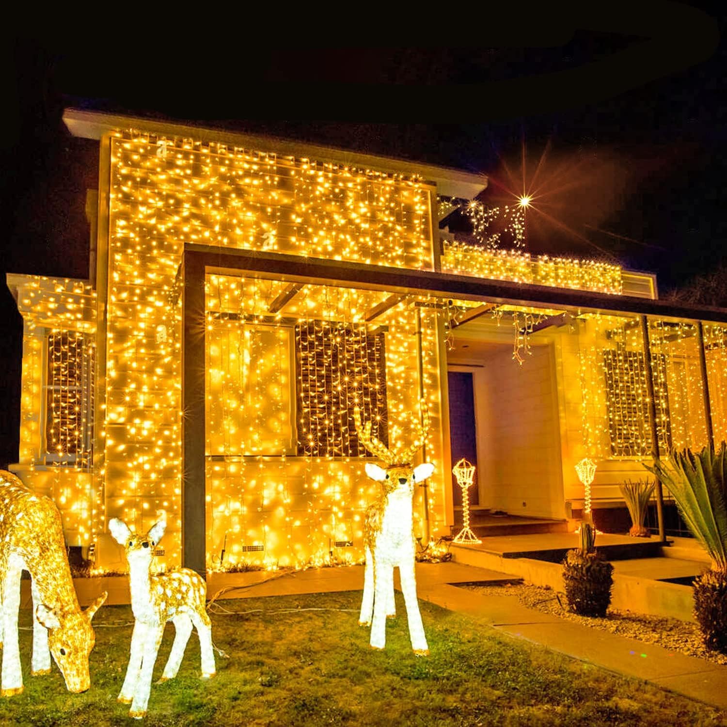 NNEDSZ 600 Low Voltage LED Bluetooth Speaker & Control Fairy Lights Christmas Decoration Warm White