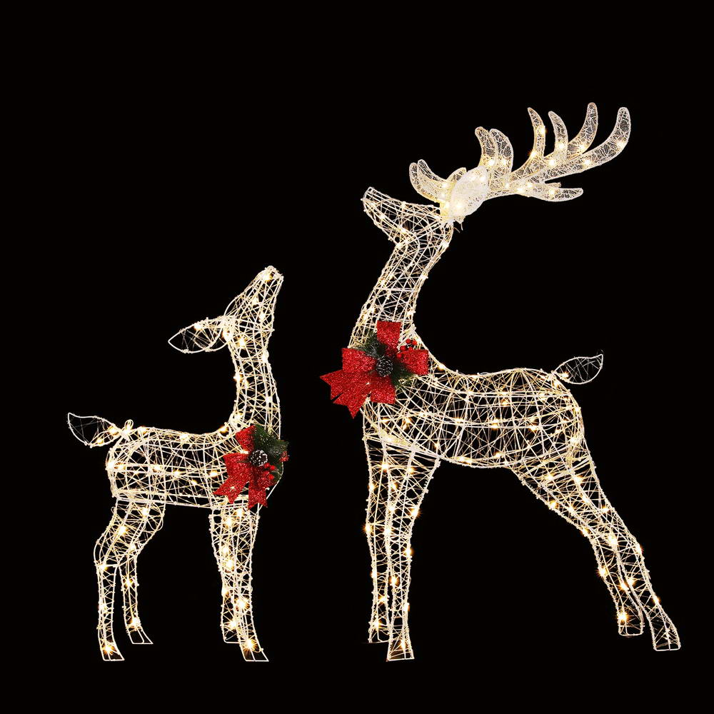 NNEDSZ 2 PCS Christmas Lights 170 LED Fairy Light Reindeer Decorations Jingle Jollys