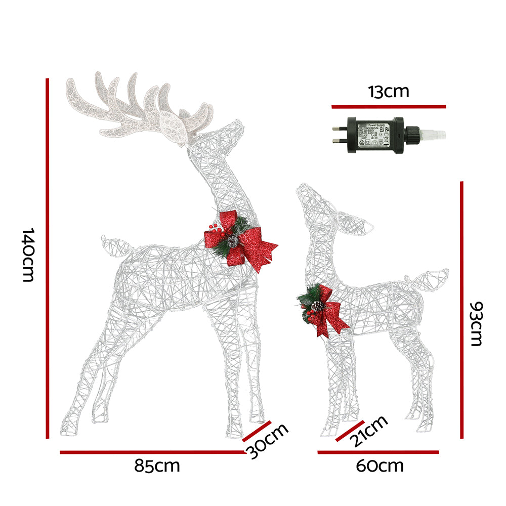 NNEDSZ 2 PCS Christmas Lights 170 LED Fairy Light Reindeer Decorations Jingle Jollys