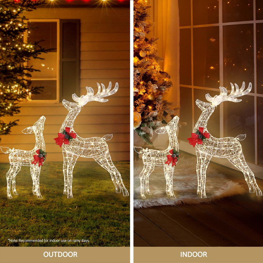 NNEDSZ 2 PCS Christmas Lights 170 LED Fairy Light Reindeer Decorations Jingle Jollys