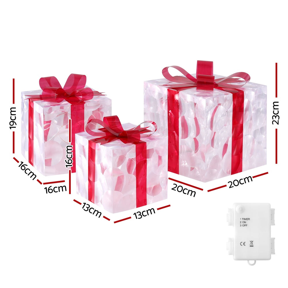 NNEDSZ 3 PCS Christmas Lights 70 LED Fairy Light Gift Box Jingle Jollys