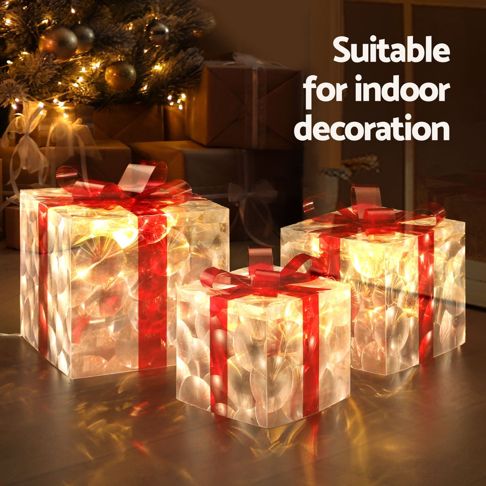 NNEDSZ 3 PCS Christmas Lights 70 LED Fairy Light Gift Box Jingle Jollys