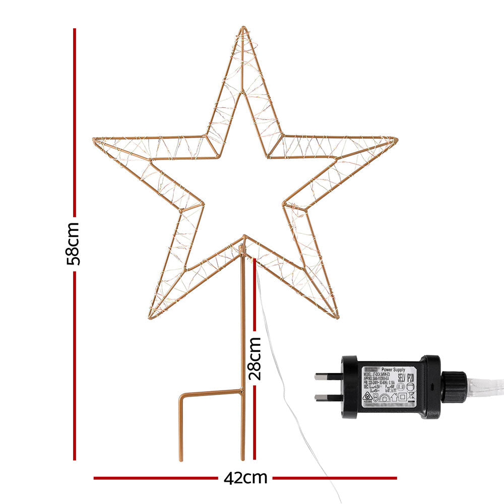 NNEDSZ 100 LED Christmas Lights Fairy Light Ground Star Garden Decoration Jingle Jollys