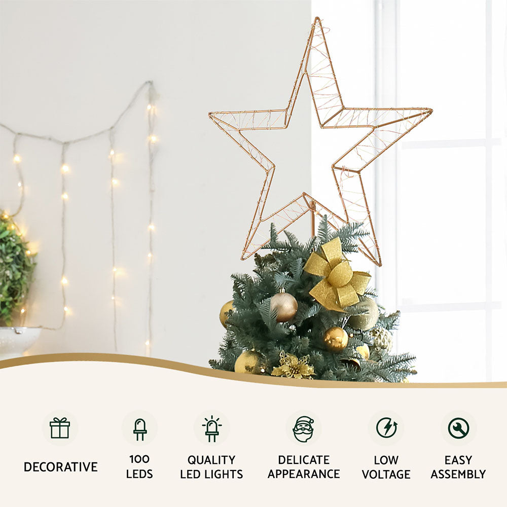 NNEDSZ 100 LED Christmas Lights Fairy Light Ground Star Garden Decoration Jingle Jollys