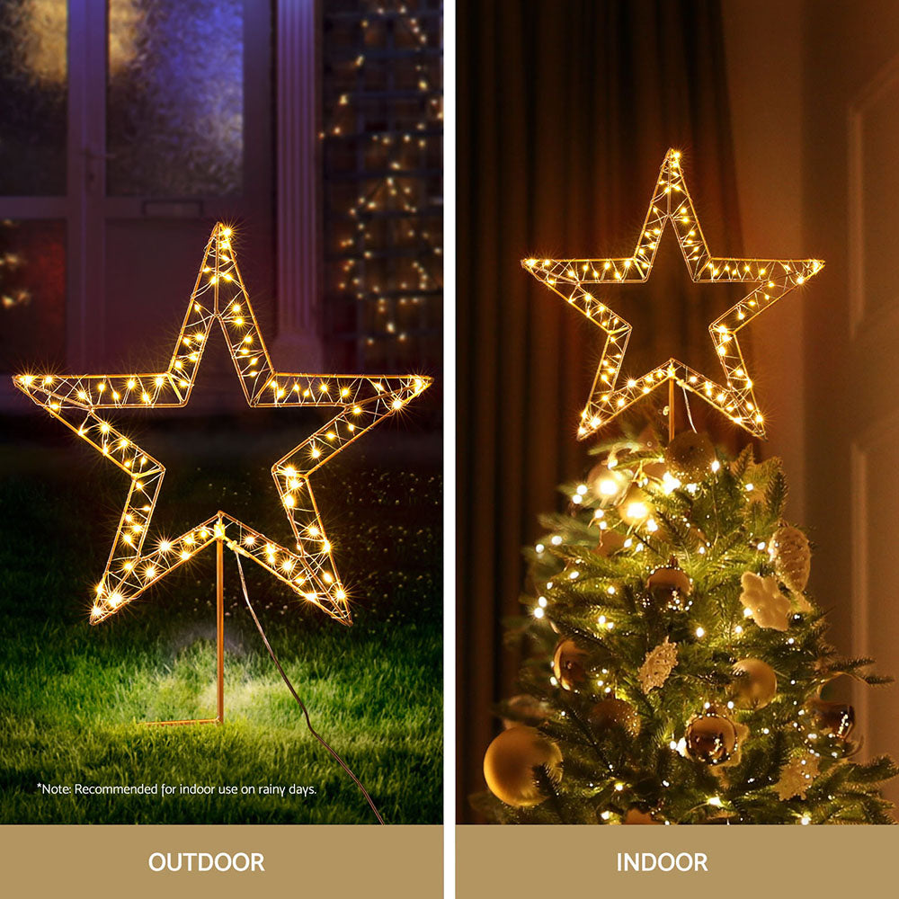 NNEDSZ 100 LED Christmas Lights Fairy Light Ground Star Garden Decoration Jingle Jollys