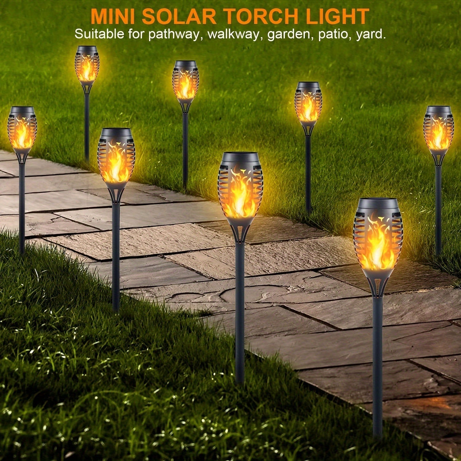 Solar Flame Lights Outdoor Garden Torch (4 Pack)-4